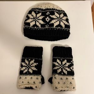 Matching beanie and gloves